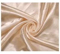 TheFabricTrade Silky Satin Polyester Fabric for Dressmaking Wedding Crafts Quilting Sewing 150cm Wide (100 x 150cm / 39 x 60'', Champagne)
