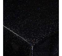 TheFabricTrade Wipe Clean PVC Tablecloth Vinyl Oilcloth Kitchen Table Cover Protector - Black Glitter Sparkly (135cm Round)