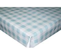 TheFabricTrade Wipe Clean PVC Tablecloth Vinyl Oilcloth Kitchen Table Cover Protector - Duck Egg Gingham (50 x 140cm)