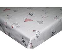 TheFabricTrade Wipe Clean PVC Tablecloth Vinyl Oilcloth Kitchen Table Cover Protector - Grey Funky Chicken (100 x 140cm)