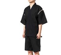 thefancypumpkin Jinbei Men's Japanese Style Short Dressing Gown Kimono Pajamas Suit Size XL-A04