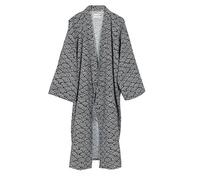 thefancypumpkin Jinbei Men's Japanese Yukata Kimono, Black/White, L