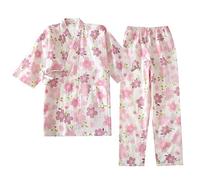 thefancypumpkin Jinbei Men's Japanese Yukata Kimono, Green, L