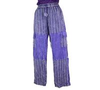 TheFifthCorner Unisex Cotton Trousers Hippy Boho Yoga Pants Wide Cargo Casual Festival Casual HT16 (UK, Waist, XL, Regular, Regular, Purple)