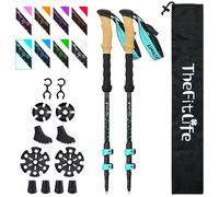 TheFitLife Carbon Fibre Trekking Poles - Collapsible and Telescopic Walking Poles, 2-Pack, Ultra Light, Extendable, Best Walking Sticks for Traveling