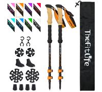 TheFitLife Carbon Fibre Trekking Poles - Collapsible and Telescopic Walking Poles, 2-Pack, Ultra Light, Extendable, Best Walking Sticks for Traveling