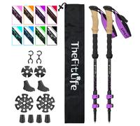 TheFitLife Carbon Fibre Trekking Poles - Collapsible and Telescopic Walking Poles, 2-Pack, Ultra Light, Extendable, Best Walking Sticks for Traveling