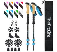 TheFitLife Carbon Fibre Trekking Poles - Collapsible and Telescopic Walking Poles, 2-Pack, Ultra Light, Extendable, Best Walking Sticks for Traveling