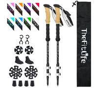 TheFitLife Carbon Fibre Trekking Poles - Collapsible and Telescopic Walking Poles, 2-Pack, Ultra Light, Extendable, Best Walking Sticks for Traveling