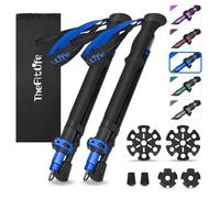 TheFitLife Collapsible Trekking Poles for Hiking ? Lightweight Folding Walking Sticks for Men and Women with Extra-Long Foam Handle and Metal Flip