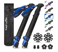 TheFitLife Collapsible Trekking Poles for Hiking ? Lightweight Folding Walking Sticks for Men and Women with Extra-Long Foam Handle and Metal Flip