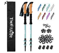 TheFitLife Durable 7075 Aluminum Trekking Poles, Walking Sticks For Hiking | Collapsible, Lightweight with Cork Grips, Telescopic Design, Metal Flip Lock. For Women, Men on All Season Daily Use, Camping
