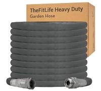 TheFitLife Flexible Garden Hose - Non-Expandable Water Hose with 3/4" Swivel Metal Fittings, 1/2" Diameter. Leak-Proof, Kink-Free, Lightweight, Easy Storage, for Outdoor Use (25FT)