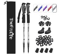 TheFitLife Hiking Walking Trekking Poles - 2 Pack With Antishock And Quick Lock System, Telescopic, Collapsible, Ultralight For Hiking, Camping,