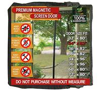 TheFitLife Magnetic Fly Screen Door, Heavy Duty Mesh Curtain, Hands Free | 92x210cm - Fits Doors up to 86x208cm Max, Black, with Full Frame Hook & Loop Powerful Magnets, Pet & Kid Friendly