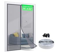 TheFitLife Magnetic Fly Screens for Doors - 100% Fibreglass Fly Mesh Net with Hook and Loop Powerful Magnets That Snap Shut Automatically (96x210cm - Fits Doors up to 91x208cm)