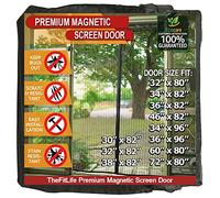 TheFitLife Magnetic Fly Screens for Doors - Heavy Duty Mesh Curtain with Full Frame Hook and Loop Powerful Magnets That Snap Shut Automatically