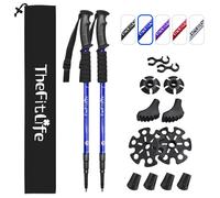 TheFitLife Nordic Walking Trekking Poles - 2 Packs with Antishock and Quick Lock System Telescopic Collapsible Ultralight for Hiking Camping Moun