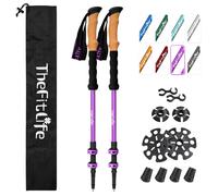 TheFitLife Trekking Poles - Lightweight 7075 Aluminum Hiking Sticks with Cork Grips, Adjustable Telescopic Design, Metal Flip Lock for Men & Women -