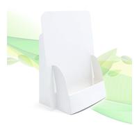 thefoldstands Blanc Design 5 Foldable Flyer Stands Ecological Brochure Stand for DIN A6 Flyer 10.5 x 14.8 cm Vertical Brochure Holder White Eco FSC Cardboard Short to Medium Term Use