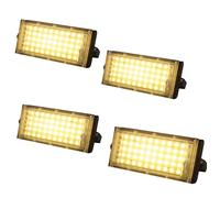 THEGA 1/2/3/4 PCS LED Outdoor Lighting Floodlight, IP66 Waterproof Spot Light, Bright Security Light，Colored Lights(Yellow,4PCS-220V-50W)