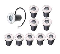 THEGA 10 Pack Garden Buried Light - Spotlight Led Beam Light, 1W LED Landscape Lamp, IP67 Outdoor LED Underground Recessed Inground Light, For Pathway Patio Lighting(Red,24v(1W))