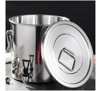 THEGA 304 Stainless Steel Barrel, With2 Handles/Faucet And Airtight Lid, Stock Pot With Spigot Liquid Storage Container, Milk Transport Cans Wine Pail Induction Cooker Pot For Canteens Buffet(21L)