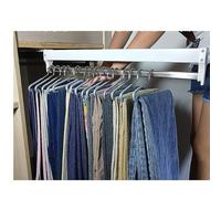THEGA Extendable Clothes Rail - Sliding Wardrobe Closet Rod, Lifting Clothes Rail With Buffer System, Adjustable 30-80cm Wardrobe Clothing Rail, Hanger Rail For Cabinet Soft Return(800mm)