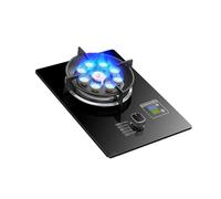 THEGA Gas Stove 1 Burner, 5.2KW Tempered Glass Gas Cooker Hob, Nine-cavity High-fire Timer, with Auto Ignition, for Home Kitchen Camping Garden Catering(LPG)