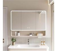 THEGA Mirror Cabinet For Bathroom With Defog Button, Led Medicine Cabinet With Storage, Bathroom Cabinet Wall Mounted Vanity Mirrored Cabinet(Beige,W70*H88cm/W27.6*H34.6in)