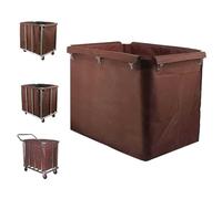THEGA Rectangle Commercial Laundry Trolley Replacement Bag Waterproof Oxford Cloth Insert With Removable Trolley Storage Bags 400L Capacity(Brown)