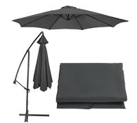 THEGA Replacement Parasol Cover, 6 Arms/8 Arms Replacement Parasol Fabric Cover, 300/270/200CM Replacement Parasol Canopy, Waterproof UV50+, For Standard & Cantilever Parasols(Grey,6 ribs-3m(9.8ft))