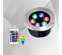 THEGA RGB Recessed Underwater Light - LED Swimming Pool Underwater Light, With Remote Control Spotlights, Garden Courtyard Underground Lights, IP68 Waterproof Pond Lighting(12W(12V))