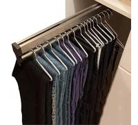 THEGA Sliding Wardrobe Closet Rod, Extendable Clothes Rail With 2 Sliding Track, Heavy Duty Extendable Pull Out Closet Rod, Adjustable 30-80cm Wardrobe Rail Clothes Rack, Space Saving(550MM/21.6INCH)