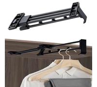 THEGA Sliding Wardrobe Clothes Rails, Valet Rod For Closet Pull Out, Pull Out Clothing Hanger Extendable, Space Saving Organiser, Bearing Capacity 25kg(35cm)