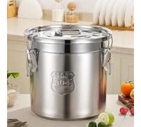 THEGA Stainless Steel Stock Pot, Large Stock Pot With Lid, Airtight Canister 304 Stainless Steel Bucket, Soup Pot With Lid Cookware Stock Pot Large Canisters Container For Rice, Flour, Bean(12L)