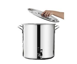 THEGA Stock Pot - Soup Pot With Lid, Stockpot With Lid Stainless Steel Soup Stockpot Composite Bottom 5-90L Wine Bucket, Thicken Milk Can With Tap (Size : 20 * 20cm(5L))