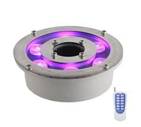 THEGA Submersible LED Fountain Light - Ring Swimming Pool Underwater Lamp, IP68 Waterproof Middle Hole Pond Lighting, 12/24V RGB Color Landscape Spotlight(9W(24V))
