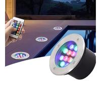 THEGA Submersible LED Pool Lights - Recessed Underwater Fountain Light, IP68 Waterproof Stainless Steel Pond Spotlight, RGB Color Changing Landscape Lamp(24V,3w)