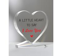 TheGiffter Anniversary I Love You Gifts for Him Her, Heart-Shaped Acrylic Plaque Romantic Gift, I Love You Gifts for Boyfriend, Girlfriend, Wife, Husband