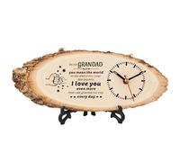 TheGiffter Grandad Birthday Gifts, Wooden Clock Gifts for Grandad on Fathers Day Christmas Thanksgiving Valentines Easter from Grandchildren, Retirement Thank You Presents for Grandfather 2