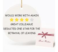 TheGiffter Leaving Gifts for Colleagues Women, Funny Hanging Ceramic Greeting Cards Leaving Presents,Sorry Your Leaving Gifts for Your Work Colleagues, Retirement, Change New Job Goodbye Gifts