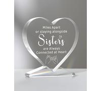 TheGiffter Sister Gifts, Heart-Shaped Acrylic Home Decoration Birthday Gifts for Sisters, Unique Soul Sister Presents from Sisters on Her Birthday, Christmas, Graduation