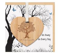 TheGiffter Sympathy Card with Wooden Heart Plaque, Condolences Card with Envelope, Bereavement Gift with Deepest Sympathy for Women, Men, Friends and Family