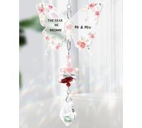 TheGiffter Wedding Gifts, 2026 Mr and Mrs Crystal Suncatcher Ornament Presents, Engagement Wedding Bauble Gifts for Couples, Wife and Husband, for Couple