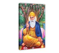 THEGIS Guru Nanak Dev Ji Poster Sikh Sikhism Art Canvas Poster Bedroom Decor Sports Landscape Office Room Decor Gift Frame-style 16x24inch(40x60cm)