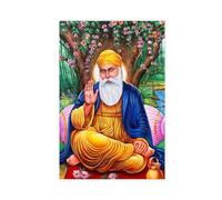 THEGIS Guru Nanak Dev Ji Poster Sikh Sikhism Art Canvas Poster Wall Art Decor Print Picture Paintings for Living Room Bedroom Decoration Unframe-style 12x18inch(30x45cm)