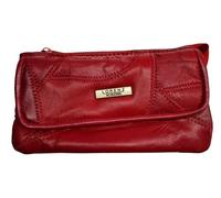 TheGloveHut Ladies Womens Real Leather Patchwork Purse Card Holder Wallet (Red)