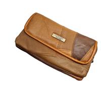 TheGloveHut Ladies Womens Real Leather Patchwork Purse Card Holder Wallet (Tan)