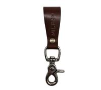 TheGloveHut New Real Leather Belt Loop Key Holder Lobster Clasp Milano Security Strong Loop (Brown)